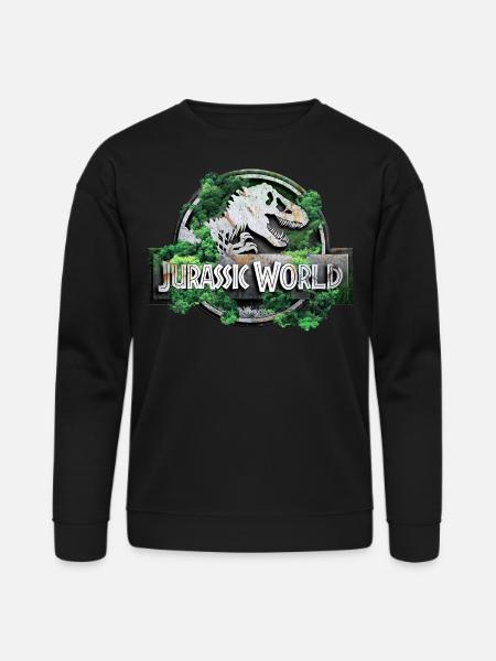 Jurassic World logo with T-Rex and trees - Bella + Canvas Unisex Sweatshirt - black