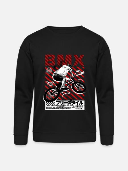 BMX No Limits Neon Stripes - Bella + Canvas Unisex Sweatshirt - black
