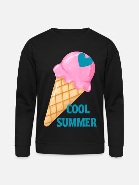 Ice Cream Heart Summer Vibe - Bella + Canvas Unisex Sweatshirt - black