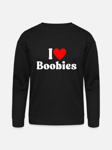 I Love Boobies I Heart Boobies - Bella + Canvas Unisex Sweatshirt - black