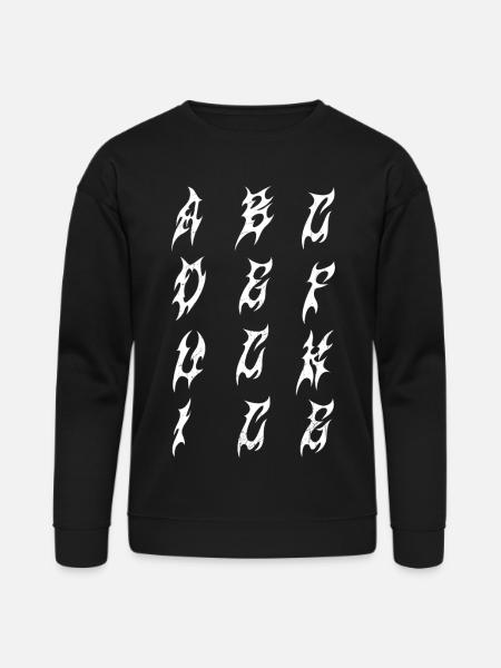 Flame Glyphs in Ink Columns - Bella + Canvas Unisex Sweatshirt - black