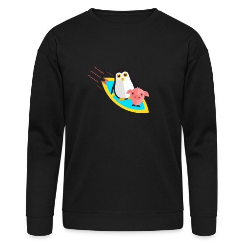 Surfing pinguin and pig - Bella + Canvas Unisex Sweatshirt
