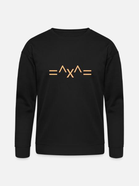 Cat Face Emoticon - Bella + Canvas Unisex Sweatshirt - black