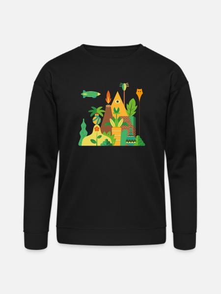 Jungle And Lost Temple - Bella + Canvas Unisex Sweatshirt - black