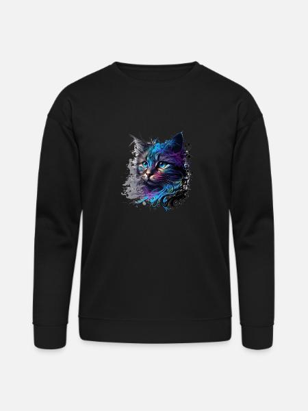 Cat design "Blue cat" - Bella + Canvas Unisex Sweatshirt - black