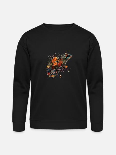 Spotted Fire Salamander - Bella + Canvas Unisex Sweatshirt - black