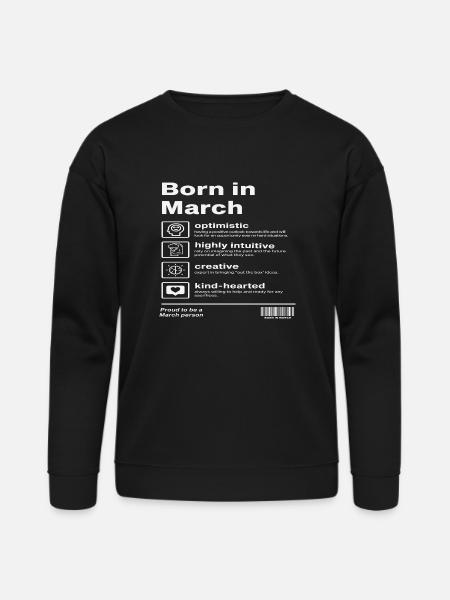 Born in March - Bella + Canvas Unisex Sweatshirt - black