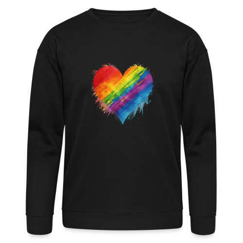 Watercolor Rainbow Pride Heart - LGBTQ LGBT Pride - Bella + Canvas Unisex Sweatshirt