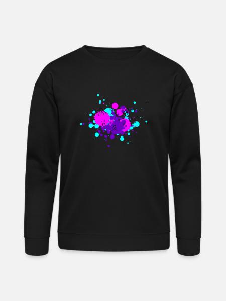 Cat face in paint - Bella + Canvas Unisex Sweatshirt - black