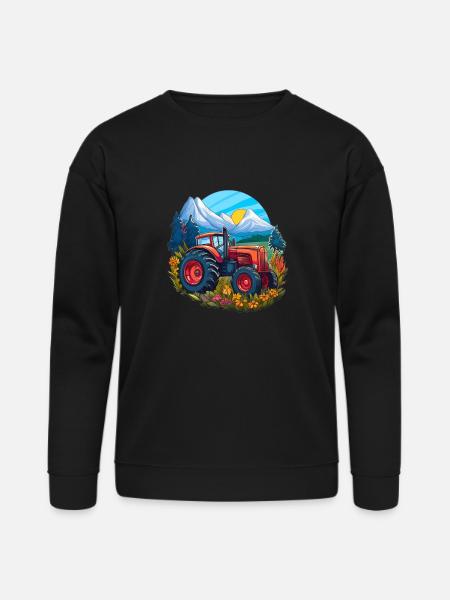 Alpine Meadow Tractor - Bella + Canvas Unisex Sweatshirt - black