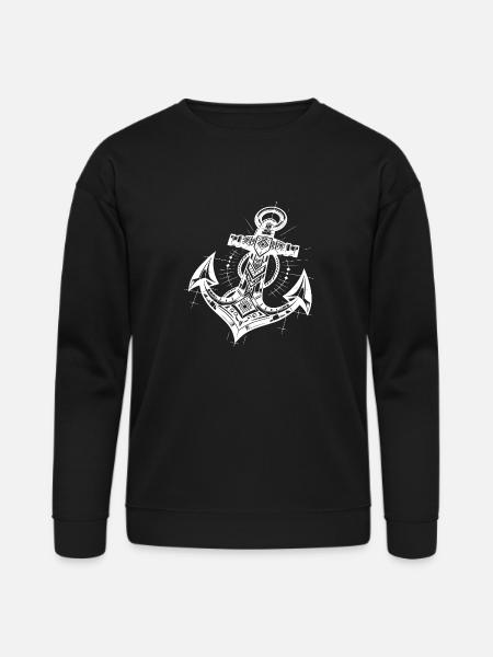 Eleganter Tattoo Style Anker - Bella + Canvas Unisex Sweatshirt - black