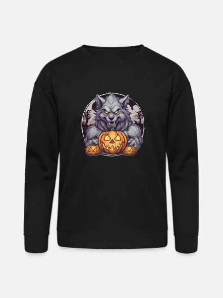 Halloween Werewolf Pumpkin - Bella + Canvas Unisex Sweatshirt - black
