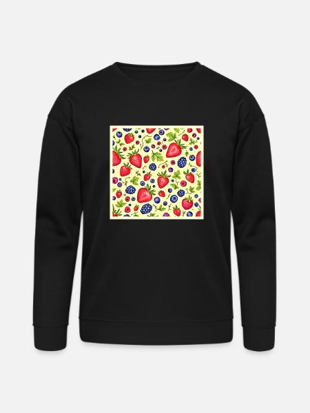 Mixed Berry Seamless Pattern - Bella + Canvas Unisex Sweatshirt - black