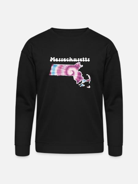 Massachusetts Tie Dye - Bella + Canvas Unisex Sweatshirt - black