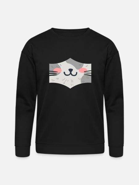Cat Face Mask - Bella + Canvas Unisex Sweatshirt - black