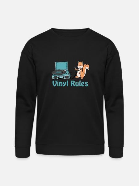 vinyl rules sky blue - Bella + Canvas Unisex Sweatshirt - black