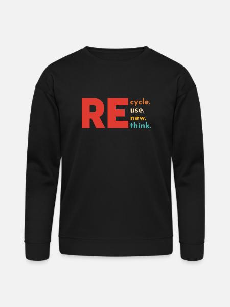 Recycle Reuse Renew Rethink - Bella + Canvas Unisex Sweatshirt - black