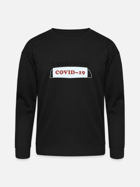 I SURVIVED COVID19 green - Bella + Canvas Unisex Sweatshirt - black