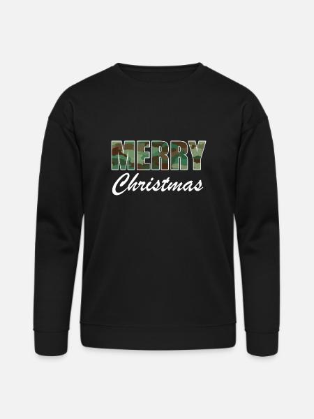 Camo Merry Christmas - Bella + Canvas Unisex Sweatshirt - black