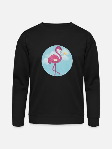 Flamingo In The Blue Sky - Bella + Canvas Unisex Sweatshirt - black