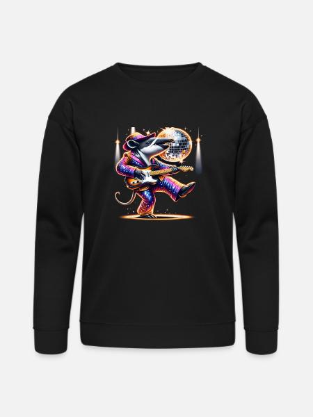 Disco Ball Guitar Tapir - Bella + Canvas Unisex Sweatshirt - black