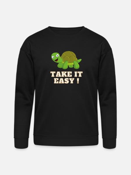 Take It Easy Turtle - Bella + Canvas Unisex Sweatshirt - black