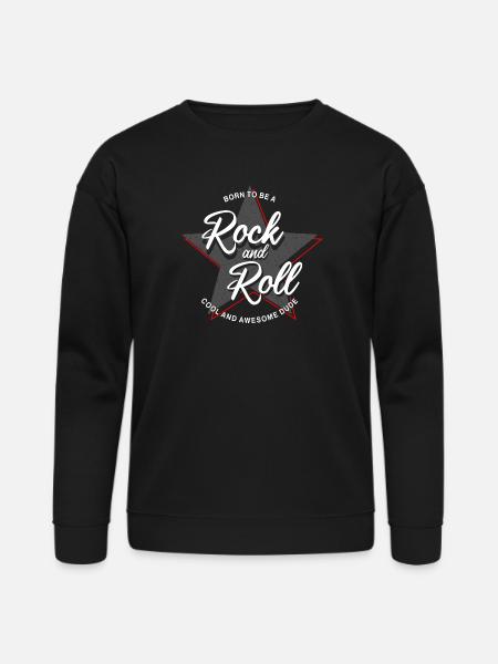 Born to Rock and Roll Star Design - Bella + Canvas Unisex Sweatshirt - black