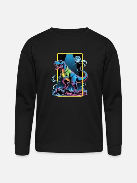 Futuristic T-Rex – Neon Power Beast - Bella + Canvas Unisex Sweatshirt - black