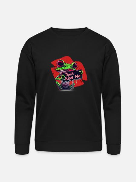Dont Kiss Me Frog Popart - Bella + Canvas Unisex Sweatshirt - black