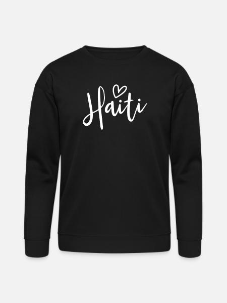Haiti Heart Women's Love Haiti - Bella + Canvas Unisex Sweatshirt - black