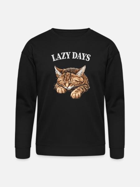 Lazy Days Cat Nap - Bella + Canvas Unisex Sweatshirt - black