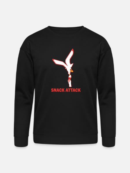 Snack Attack Seagull Ice Cream - Bella + Canvas Unisex Sweatshirt - black