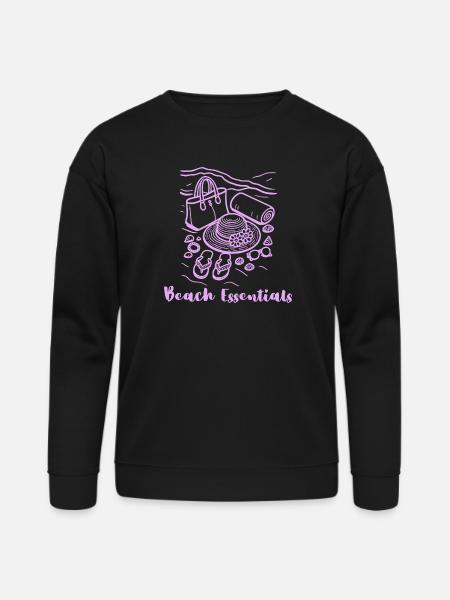 Beach Essentials Sketch - Bella + Canvas Unisex Sweatshirt - black