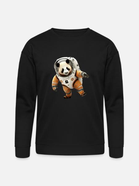 Panda Astronauts Suit - Bella + Canvas Unisex Sweatshirt - black