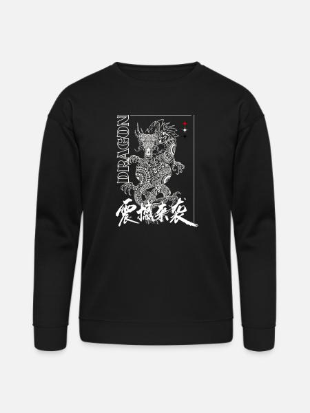 Dragon Glyphs on Black Ink - Bella + Canvas Unisex Sweatshirt - black
