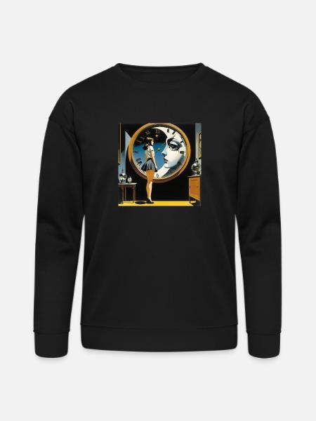 Girl moon clock - Bella + Canvas Unisex Sweatshirt - black