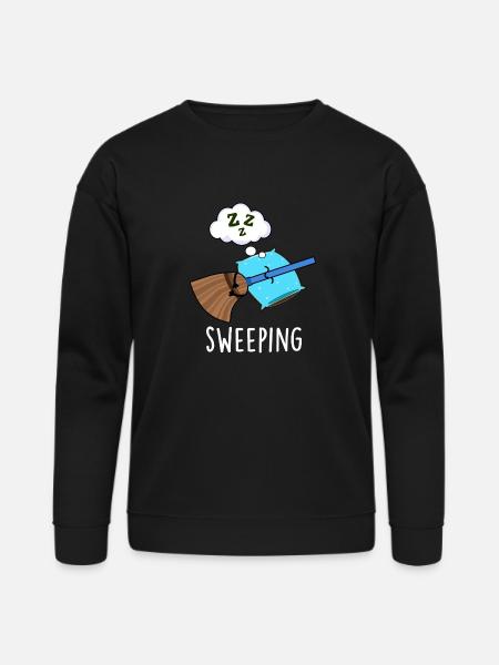 Sweeping Funny Sleeping Broom - Bella + Canvas Unisex Sweatshirt - black