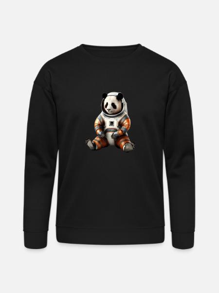 Panda Astronauts Suit - Bella + Canvas Unisex Sweatshirt - black