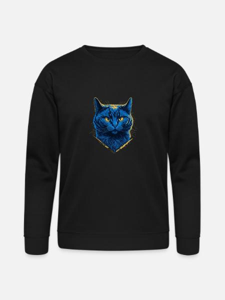 British Blue cat - Bella + Canvas Unisex Sweatshirt - black