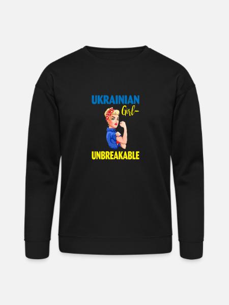 Ukrainian Girl Unbreakable - Bella + Canvas Unisex Sweatshirt - black