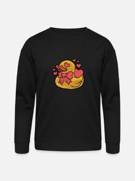 RUBBER DUCKY IN LOVE - Bella + Canvas Unisex Sweatshirt - black