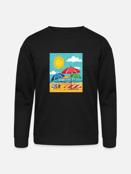 Beach Umbrellas - Bella + Canvas Unisex Sweatshirt - black