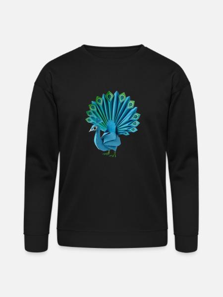 Origami Peacock - Bella + Canvas Unisex Sweatshirt - black