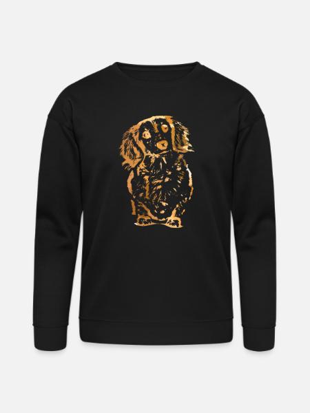 Golden Pup Silhouette Art - Bella + Canvas Unisex Sweatshirt - black