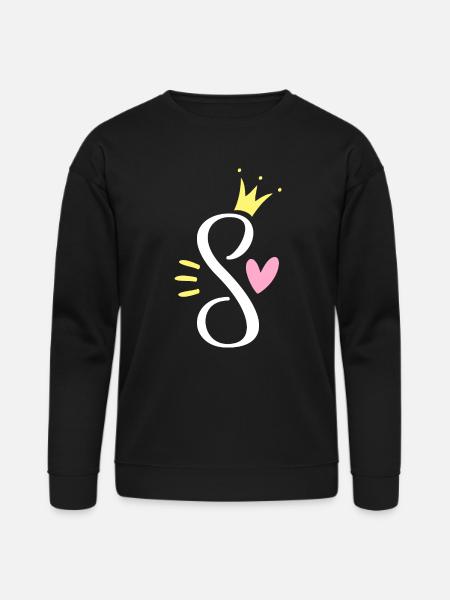 Letter S Princess Crown - Bella + Canvas Unisex Sweatshirt - black