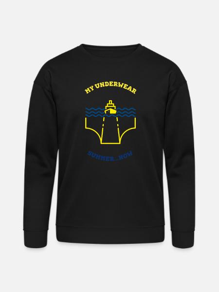 Funny Ship Underwear Summer Teez - Bella + Canvas Unisex Sweatshirt - black