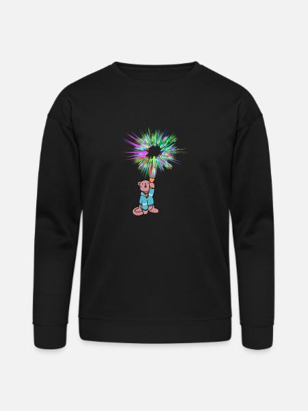Cat with flashlight - Bella + Canvas Unisex Sweatshirt - black