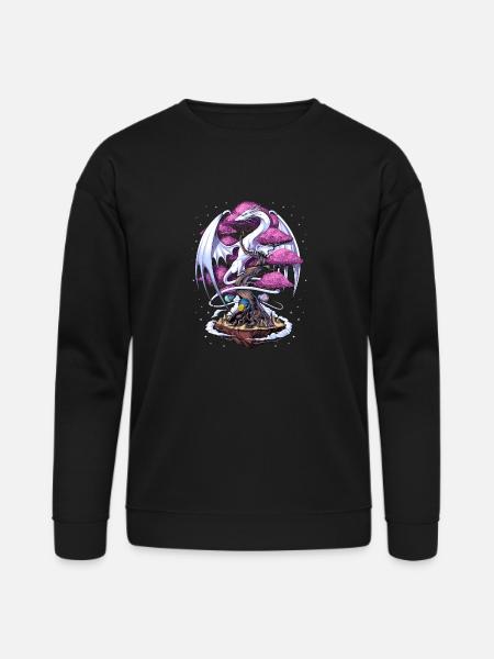 Cherry Blossom Dragon - Bella + Canvas Unisex Sweatshirt - black
