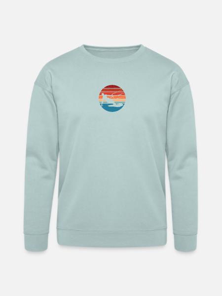 Sunset Kite Surf Silhouette - Bella + Canvas Unisex Sweatshirt - dusty blue