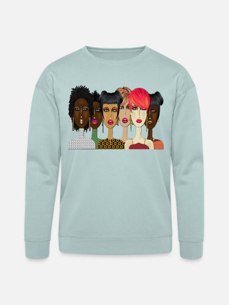 "United – Bold & Beautiful Women Art" - Bella + Canvas Unisex Sweatshirt - dusty blue